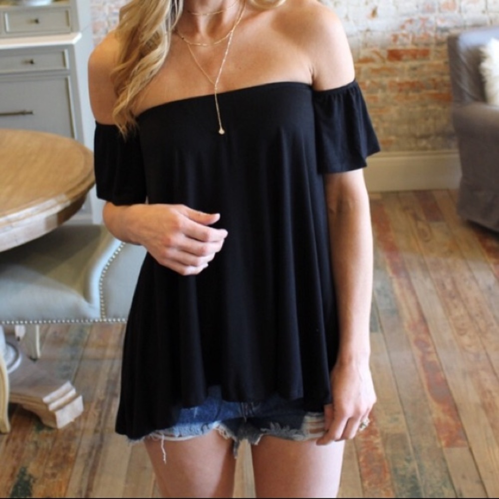 Black Off The Shoulder Top